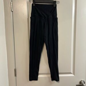 Aerie Black High-Waisted Crossover Pocket Leggings